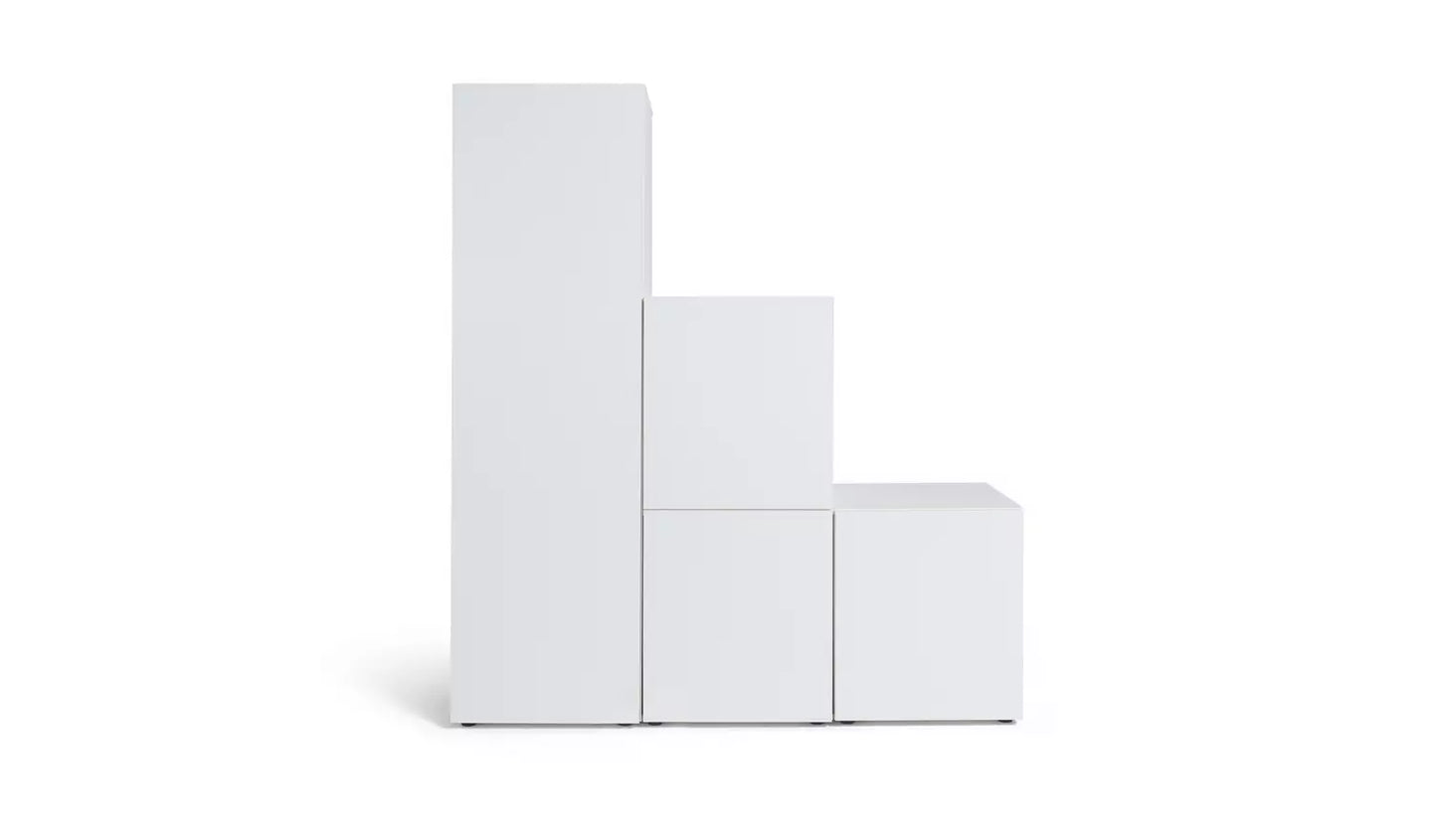 Malibu Stepped Small Storage Wardrobe - White